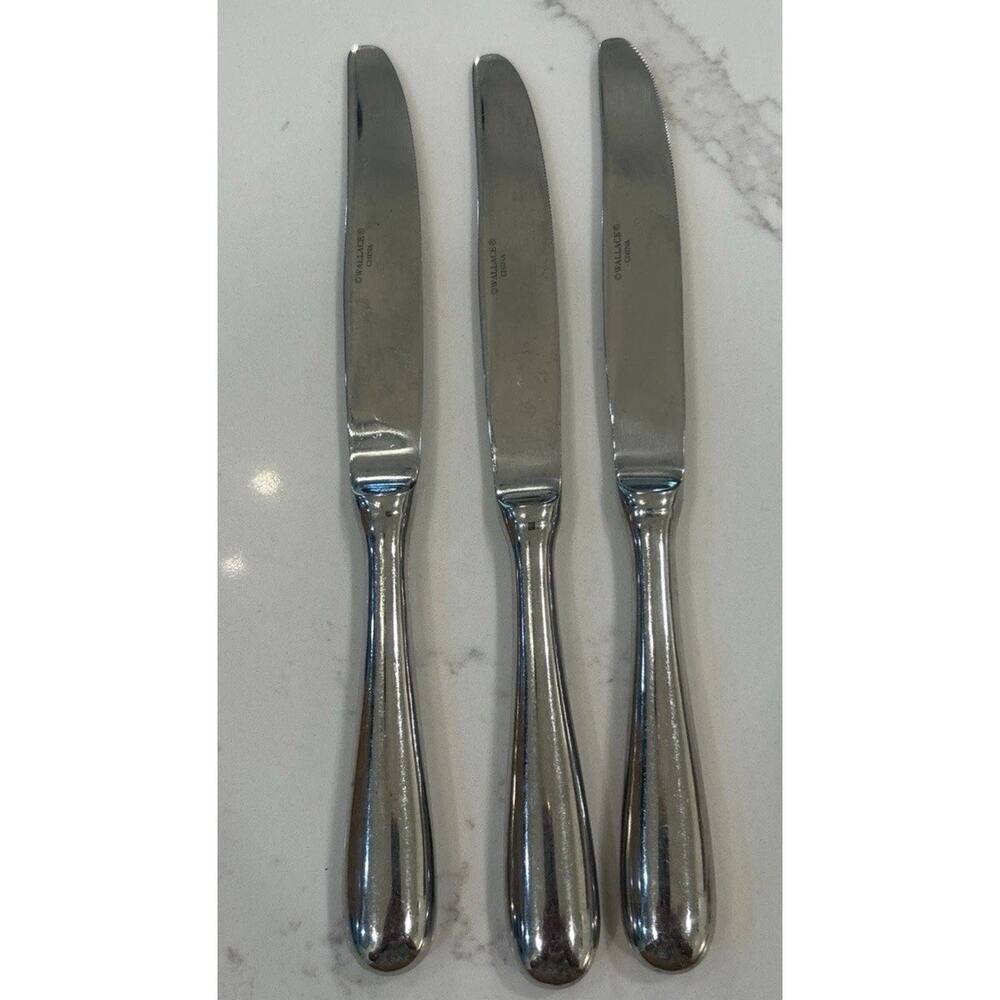 Wallace Dinner Knives Continental Classic Stainless Flatware Replacements 3 PC - Picture 2 of 7